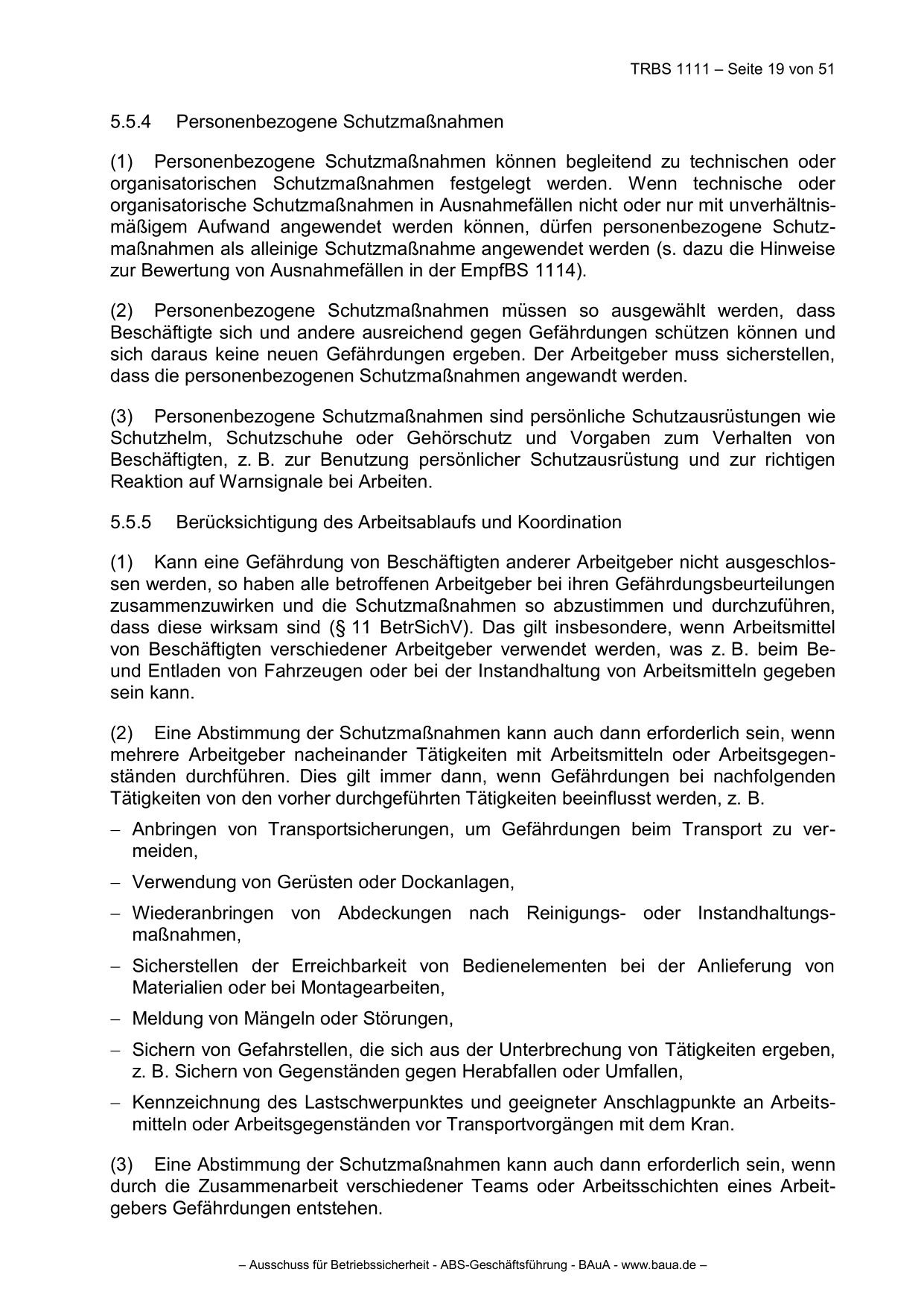 TRBS 1111 - Technische Regeln für Betriebssicherheit Gefährdungsbeurteilung