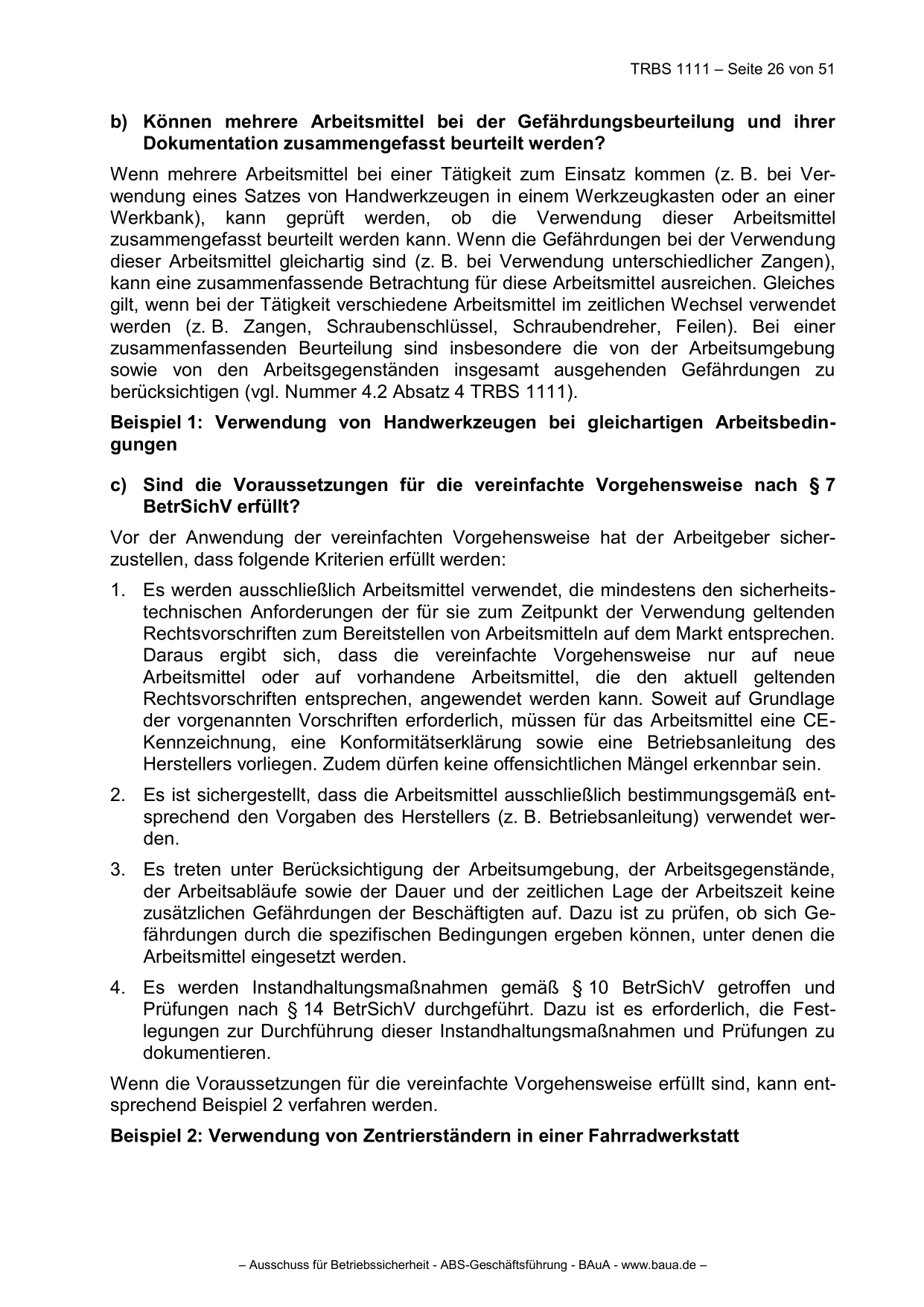 TRBS 1111 - Technische Regeln für Betriebssicherheit Gefährdungsbeurteilung