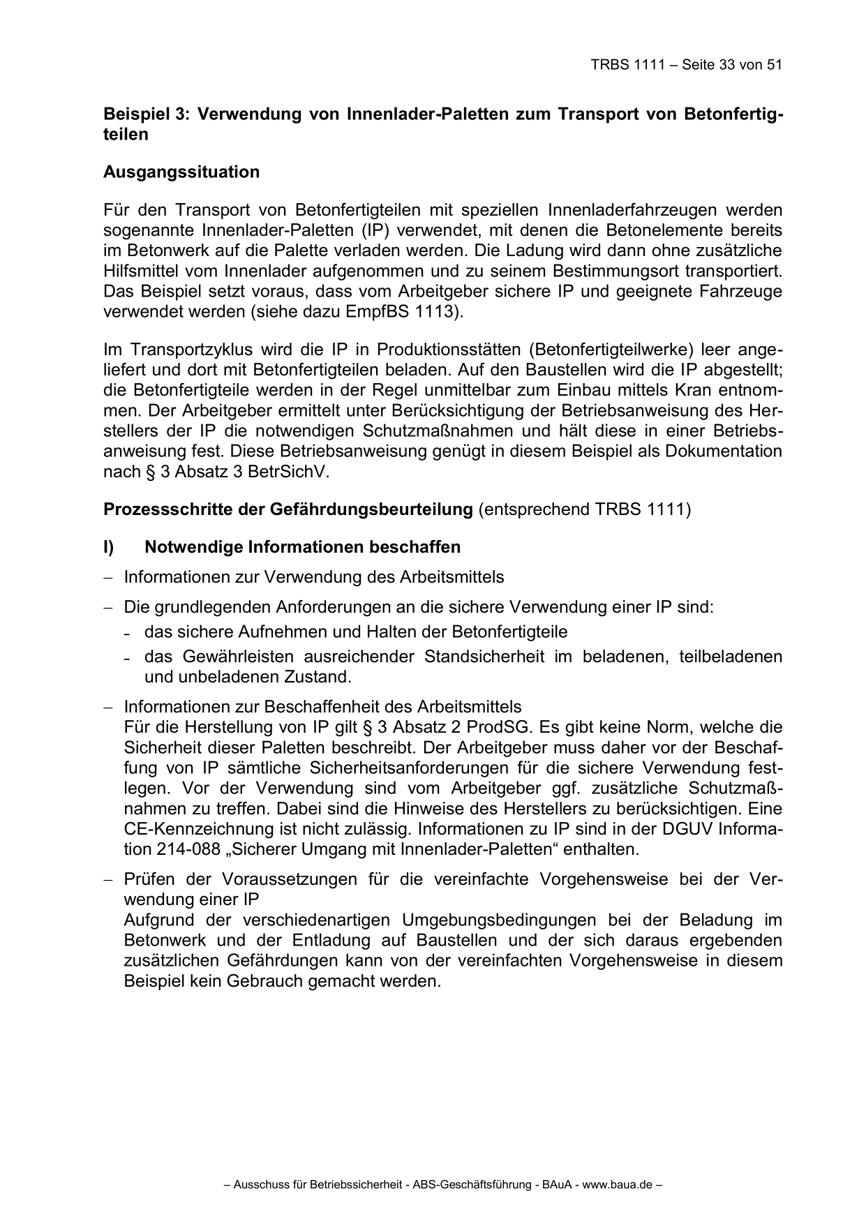 TRBS 1111 - Technische Regeln für Betriebssicherheit Gefährdungsbeurteilung