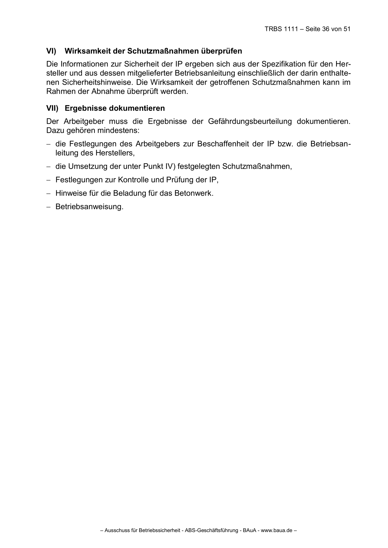 TRBS 1111 - Technische Regeln für Betriebssicherheit Gefährdungsbeurteilung