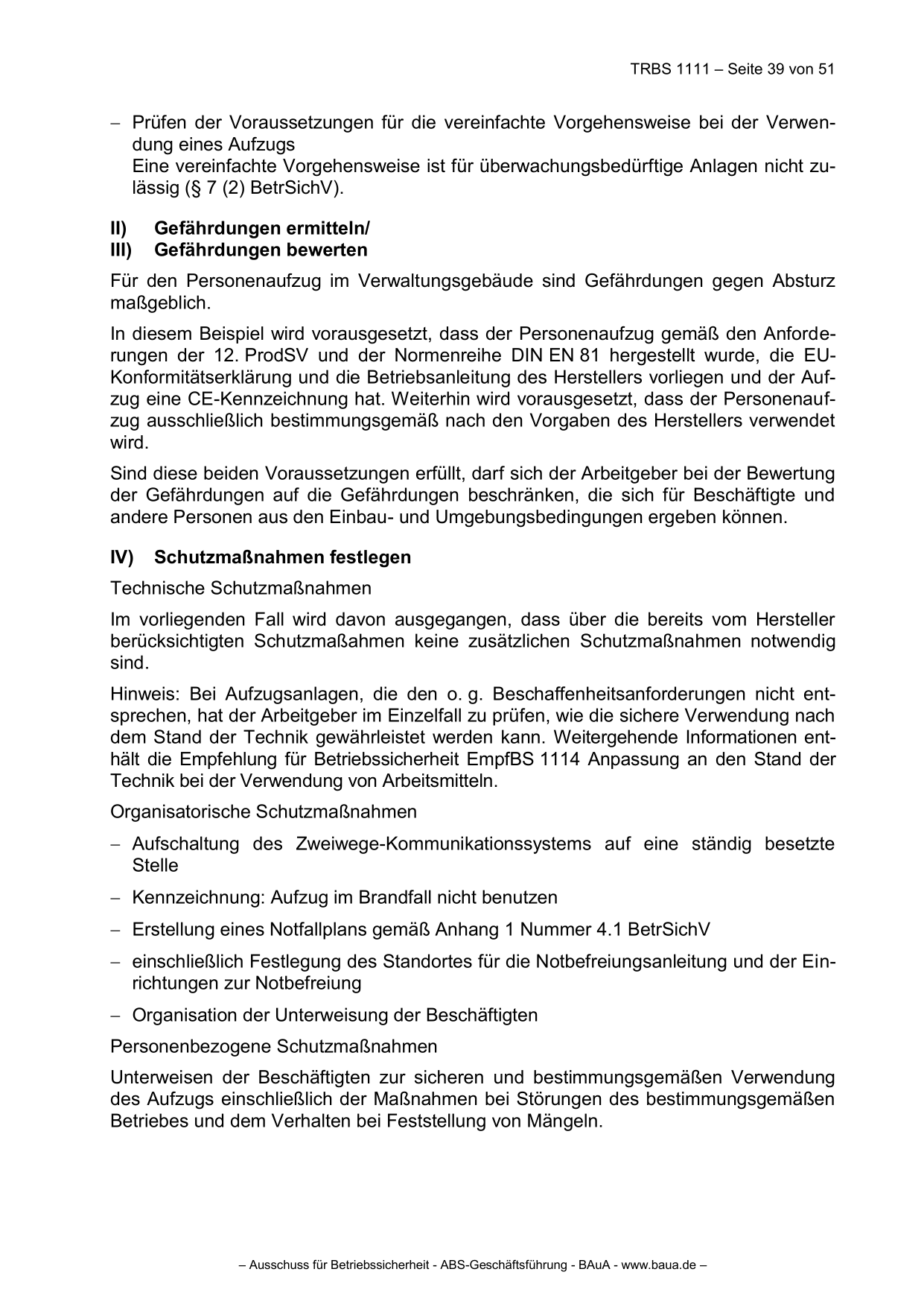 TRBS 1111 - Technische Regeln für Betriebssicherheit Gefährdungsbeurteilung