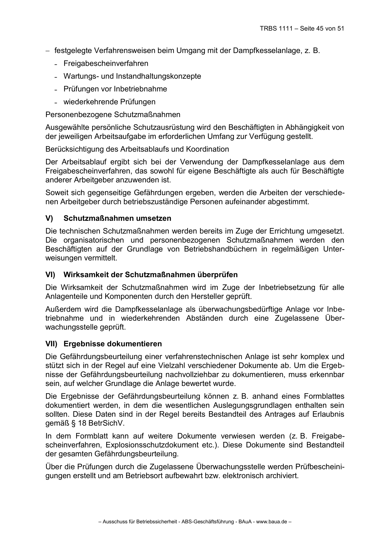 TRBS 1111 - Technische Regeln für Betriebssicherheit Gefährdungsbeurteilung