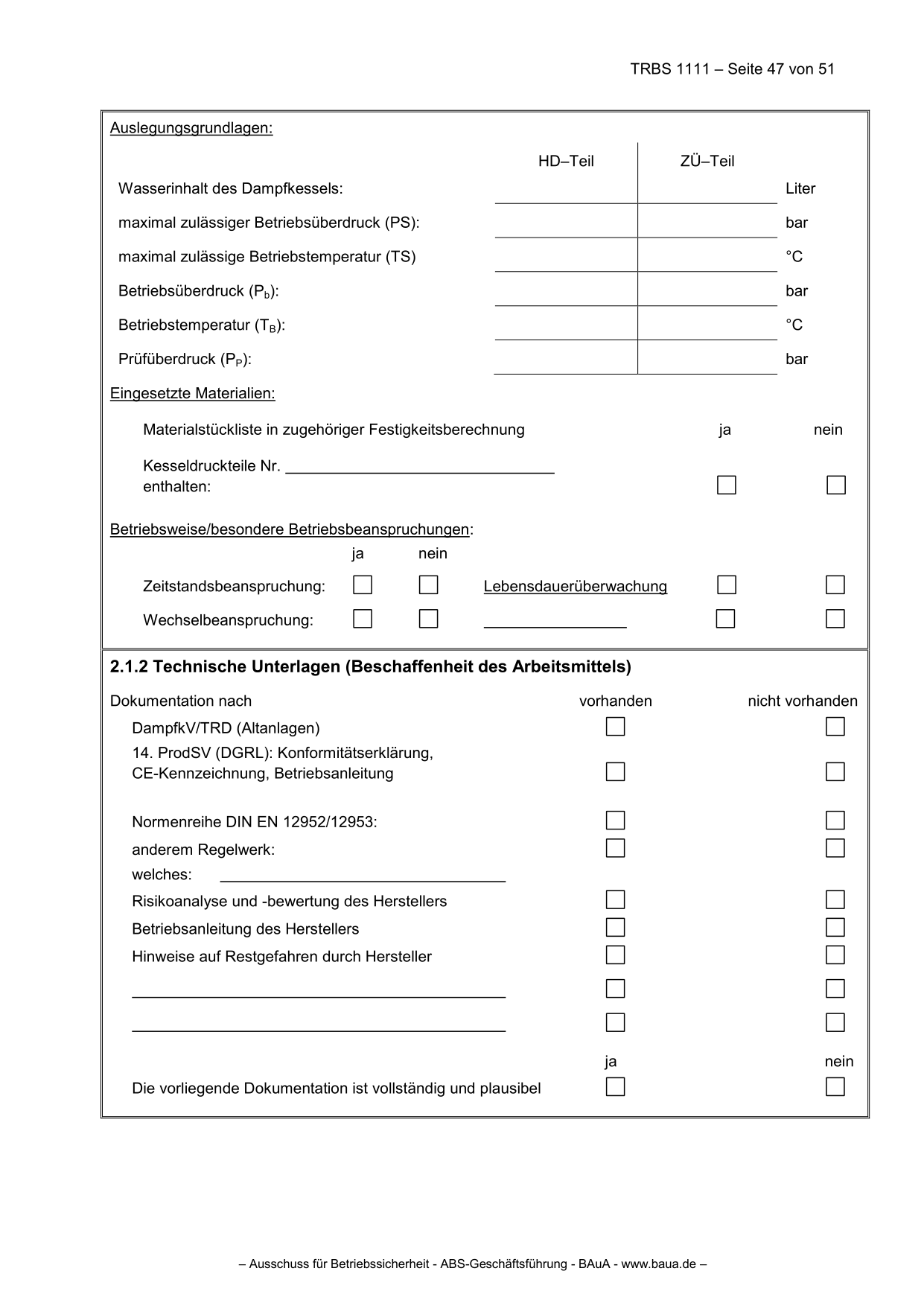 TRBS 1111 - Technische Regeln für Betriebssicherheit Gefährdungsbeurteilung
