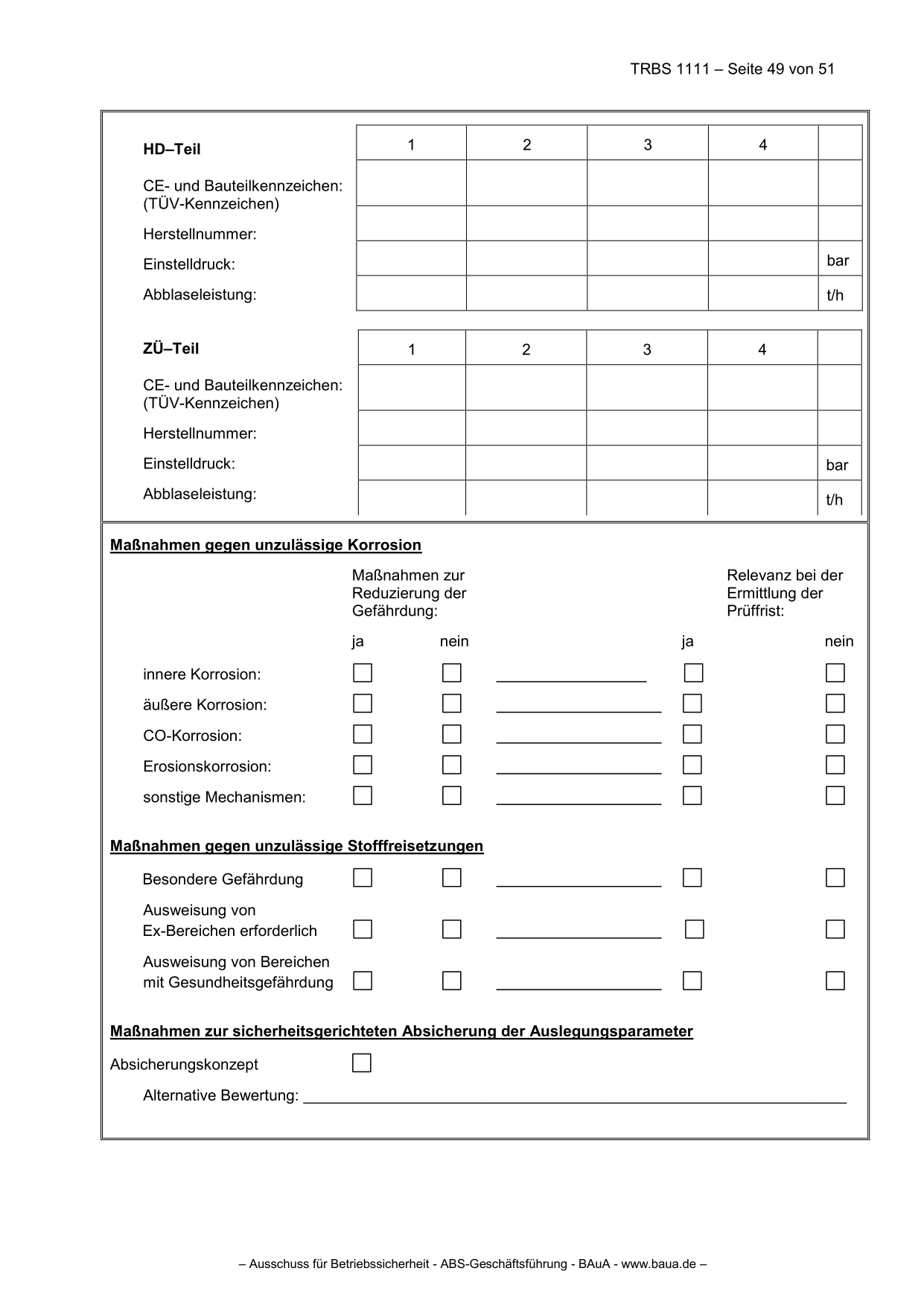 TRBS 1111 - Technische Regeln für Betriebssicherheit Gefährdungsbeurteilung