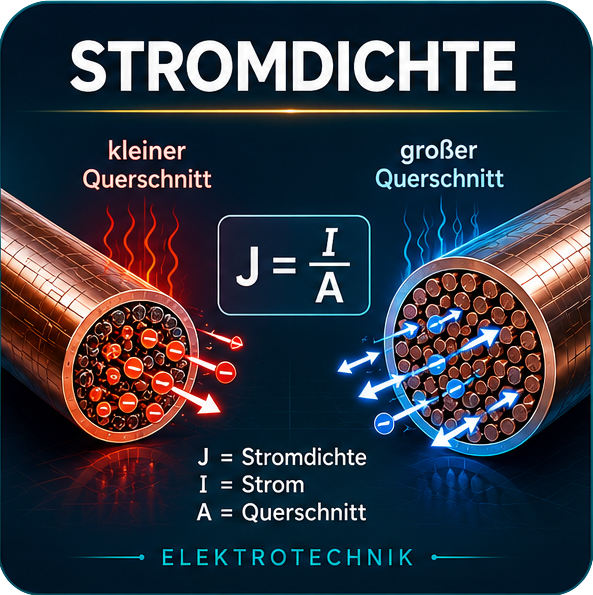 Stromdichte, der durch einen leiter fließende elektrische Strom