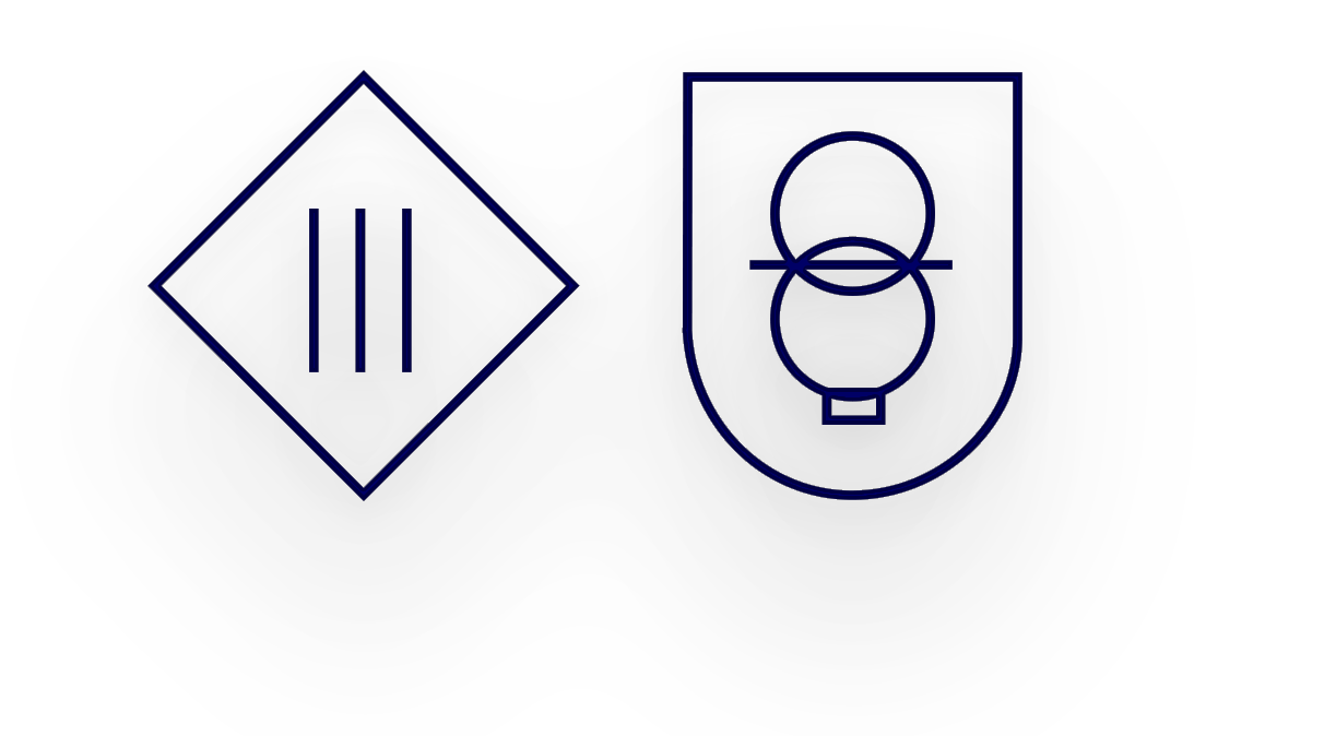 Schutzklasse 3 und Trenntransformator - Symbole